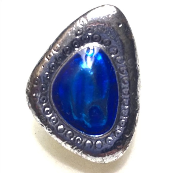 Blue Statement Ring Adjustable Band - Picture 1 of 1
